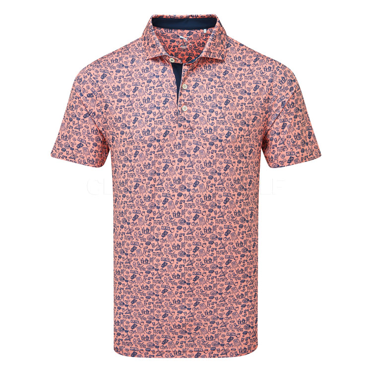 Puma MATTR Peach Stand Golf Polo Shirt Pink Fruit