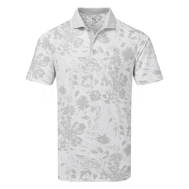Puma MATTR Rose Golf Polo Shirt White Glow / Ash Grey