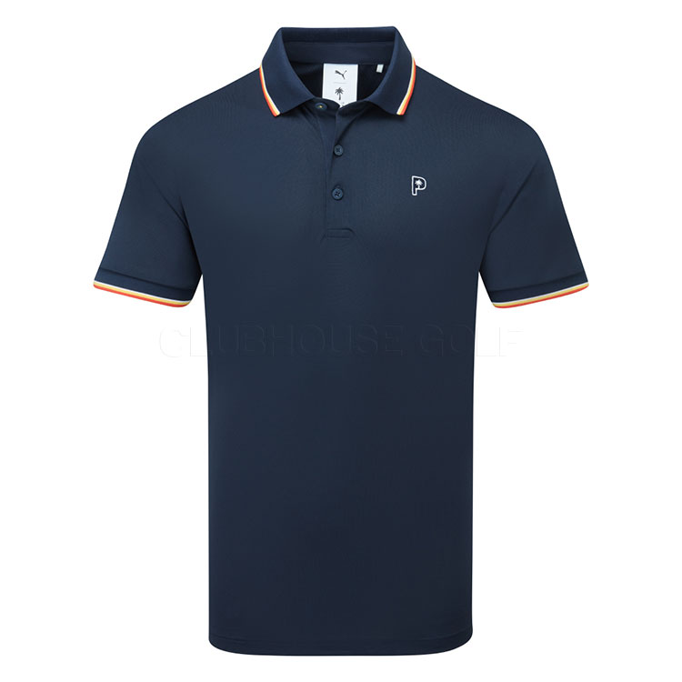 Puma x Palm Tree Crew Tipped Golf Polo Shirt Deep Navy