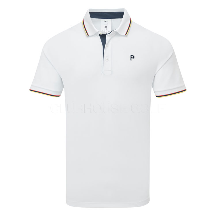 Puma x Palm Tree Crew Tipped Golf Polo Shirt White Glow