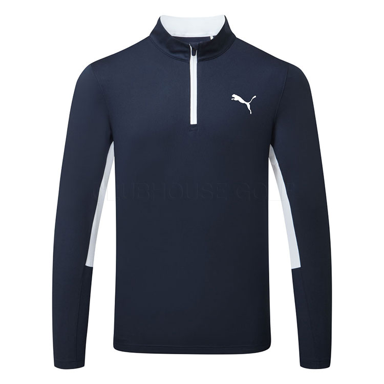 Puma Pure 2.0 1/4 Zip Tour Logo Golf Sweater Deep Navy