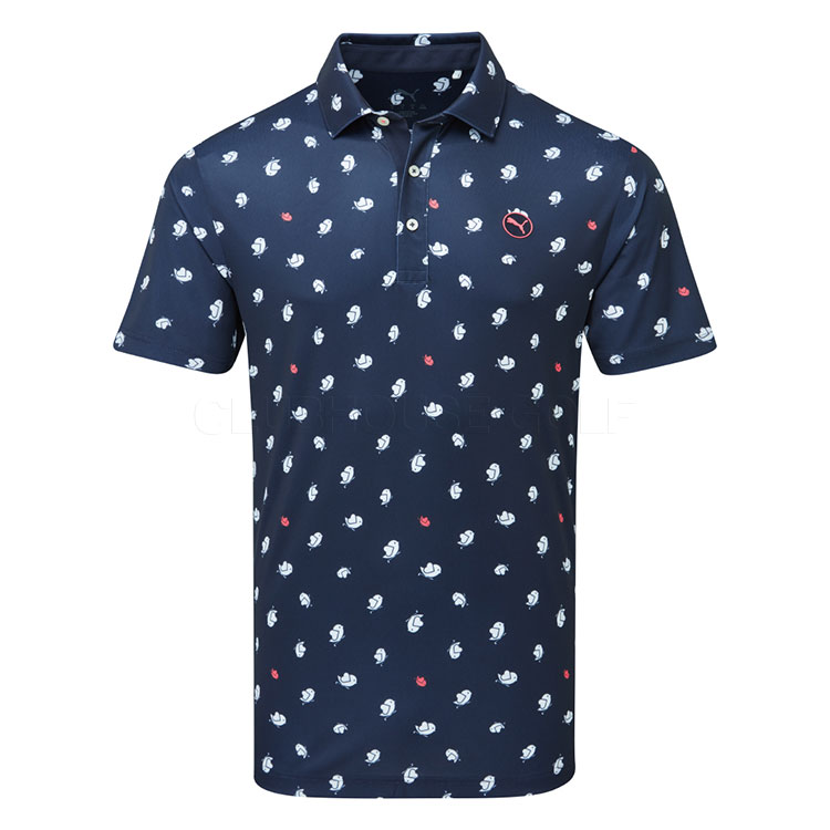 Puma Pure 2.0 Birdies Golf Polo Shirt Deep Navy / White Glow