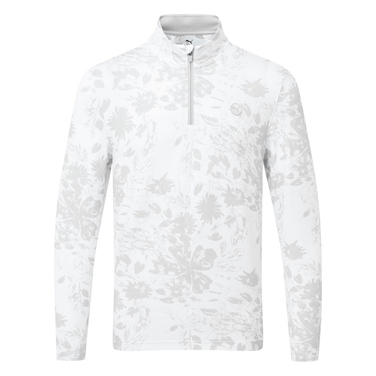 Puma Pure 2.0 Rose 1/4 Zip Golf Sweater White Glow / Ash Grey