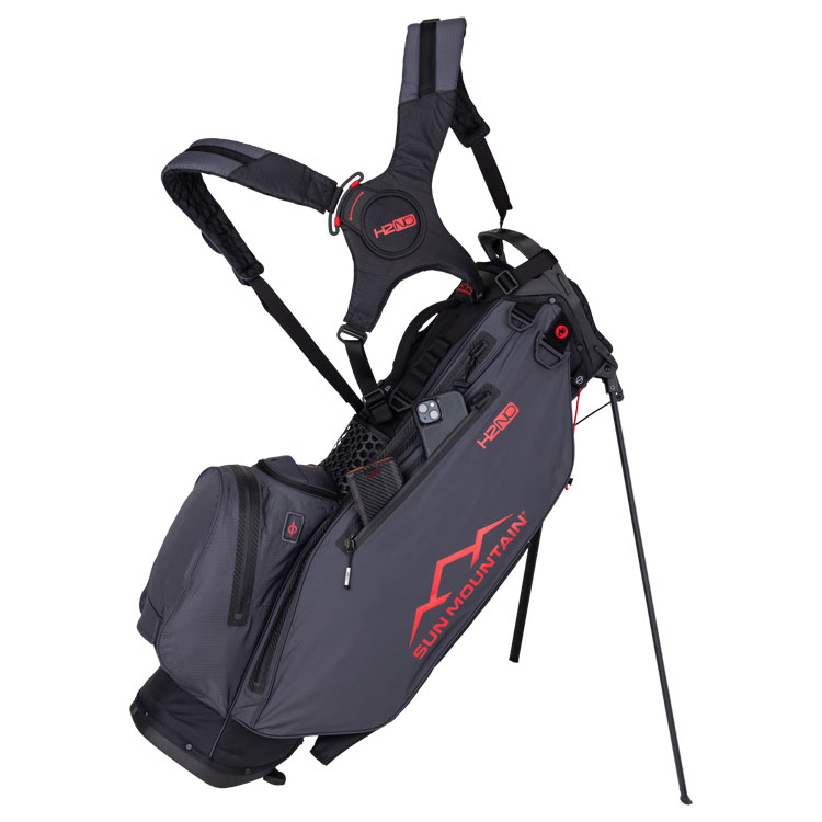 Sun Mountain H2NO Lite Golf Stand Bag Black / Steel / Red