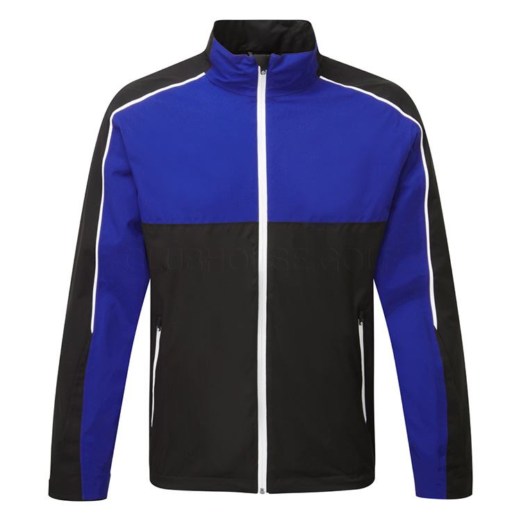 Sunderland Matterhorn Waterproof Golf Jacket Black / Electric Blue / White