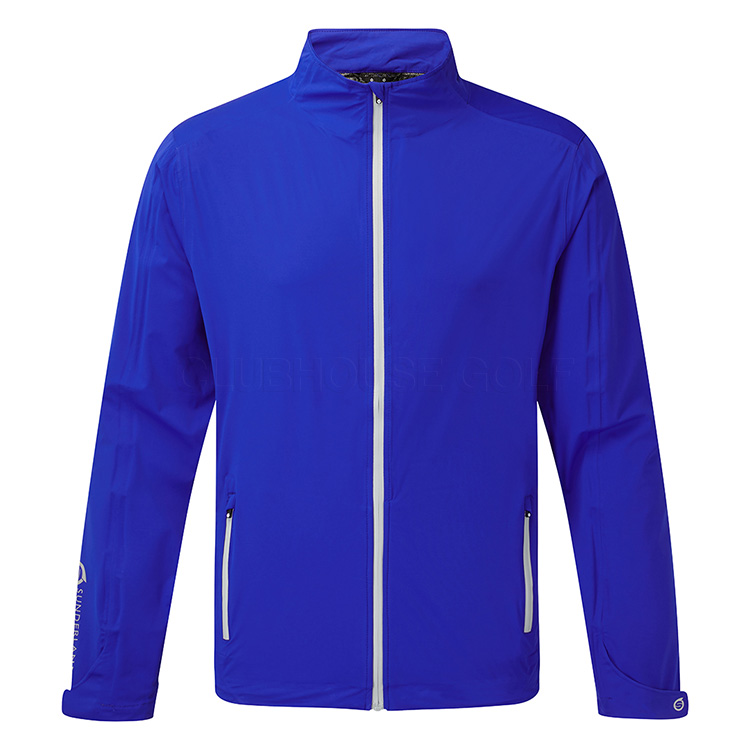 Sunderland Whisper Dry Pro-Lite Waterproof Golf Jacket Electric Blue / Silver