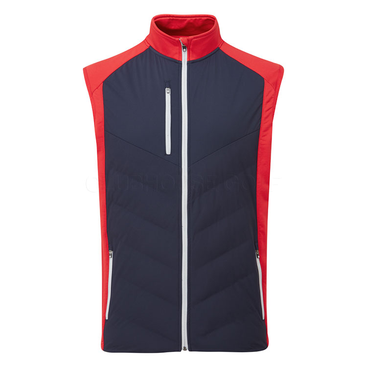 Sunderland Andorra Padded Thermal Golf Wind Vest Navy / Red / Silver