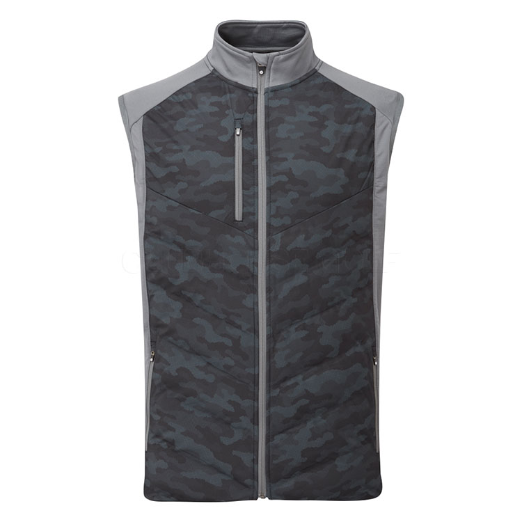 Sunderland Andorra Padded Thermal Golf Wind Vest Black Camo / Gunmetal