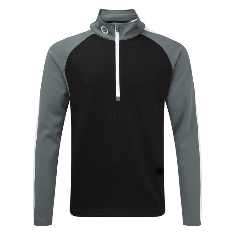 Sunderland Aspen Mid Layer Golf Top Black / Gunmetal / White
