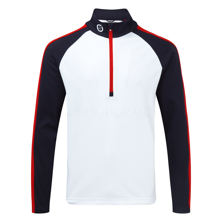Sunderland Aspen Mid Layer Golf Top White / Navy / Red