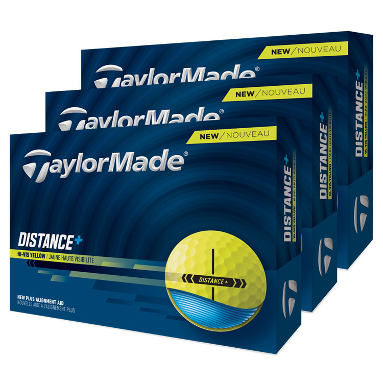 TaylorMade Distance Plus Golf Balls (3 For 2) Yellow Balls  /  3 Dozen