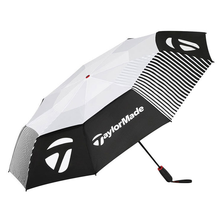 TaylorMade Compact Auto 54 Inch Golf Umbrella Black / White / Red