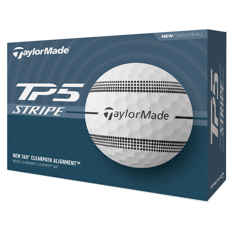TaylorMade TP5 Stripe Golf Balls White Balls  /  Dozen