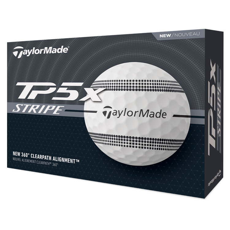 TaylorMade TP5x Stripe Golf Balls White Balls  /  Dozen