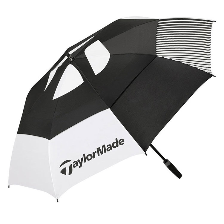 TaylorMade Tour Double Canopy 64 Inch Golf Umbrella Black / White / Red