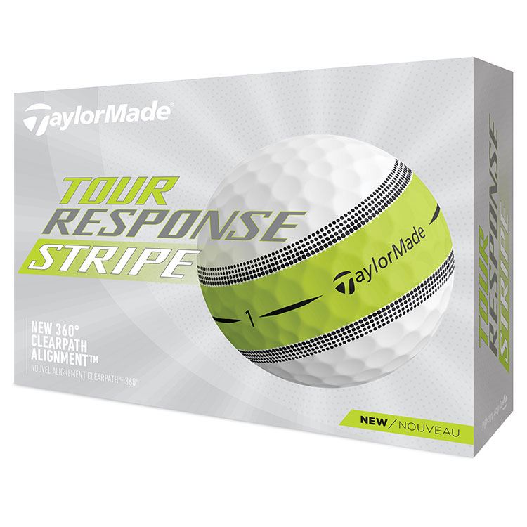 TaylorMade 2024 Tour Response Stripe Golf Balls White / Lime Balls  /  Dozen