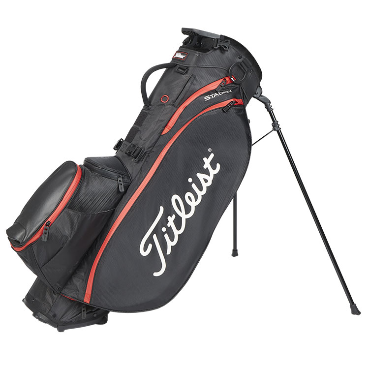 Titleist Players 5 StaDry Golf Stand Bag Black / Black / Red