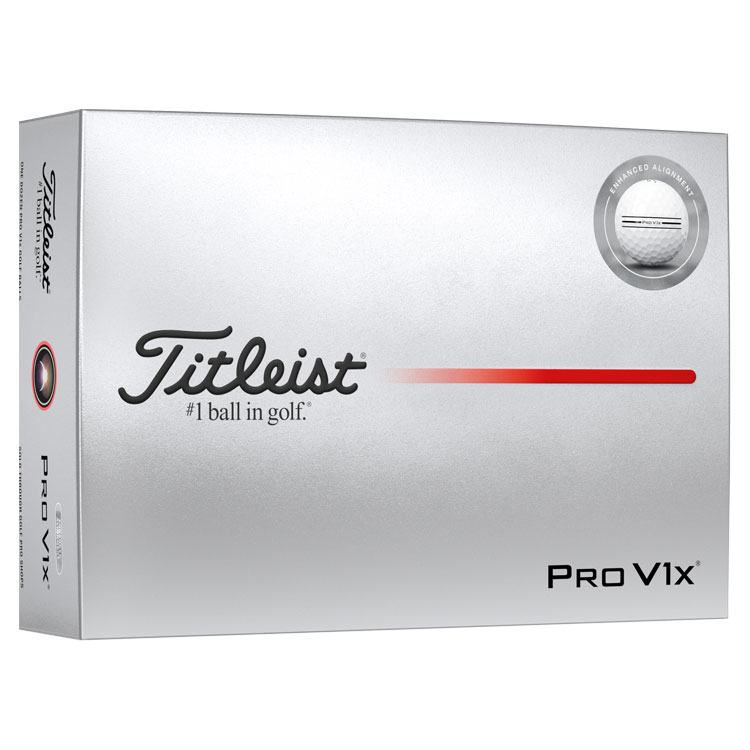 Titleist Pro V1x Enhanced Alignment Golf Balls White Balls  /  Dozen