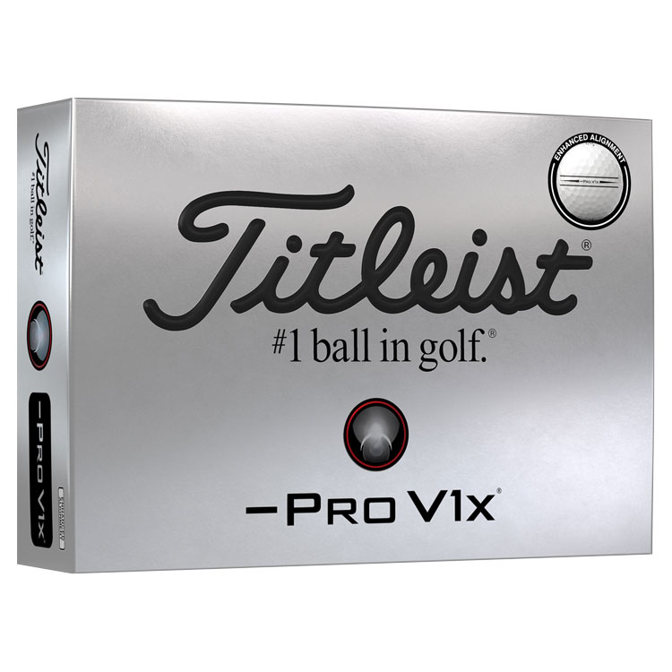 Titleist Pro V1x Left Dash Enhanced Alignment Golf Balls White Balls  /  Dozen