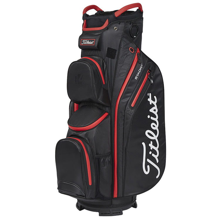 Titleist StaDry 14 Golf Cart Bag Black / Black / Red