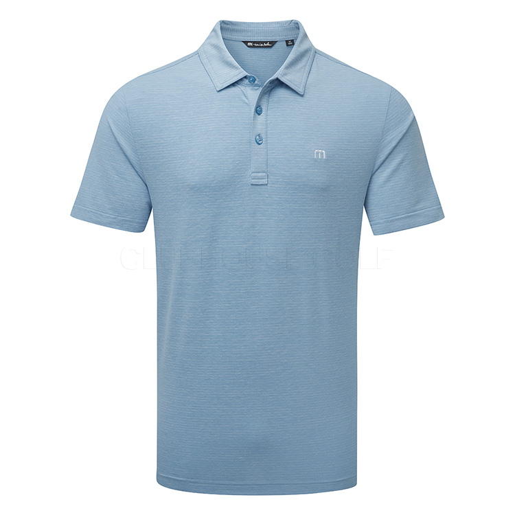 TravisMathew The Heater Golf Polo Shirt Heather Heritage Blue