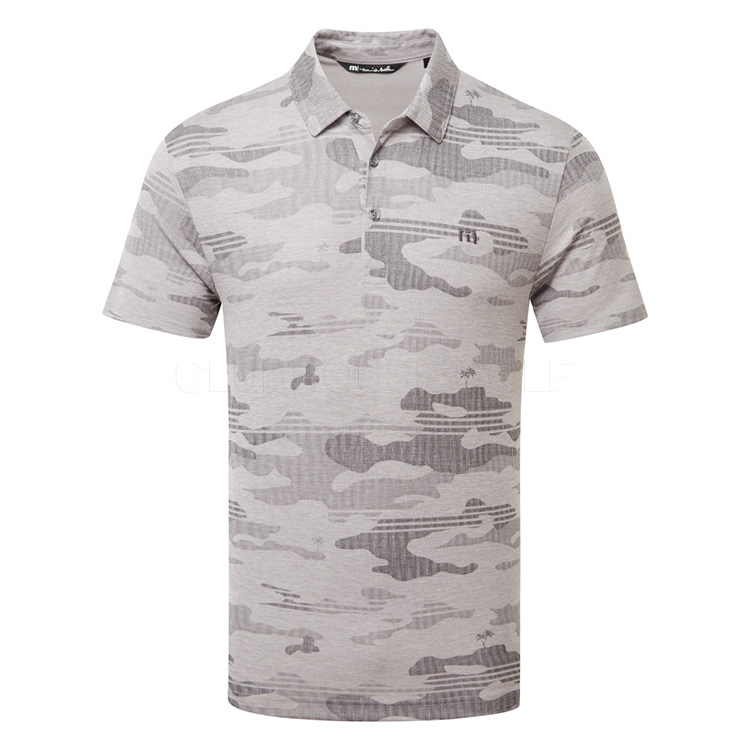 TravisMathew Beachside Stealth Golf Polo Shirt Heather Grey
