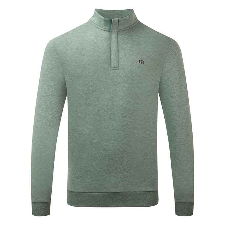 TravisMathew Cloud 2.0 1/4 Zip Golf Sweater Heather Balsam