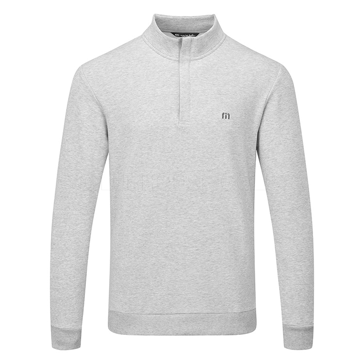 TravisMathew Cloud 2.0 1/4 Zip Golf Sweater Heather Light Grey