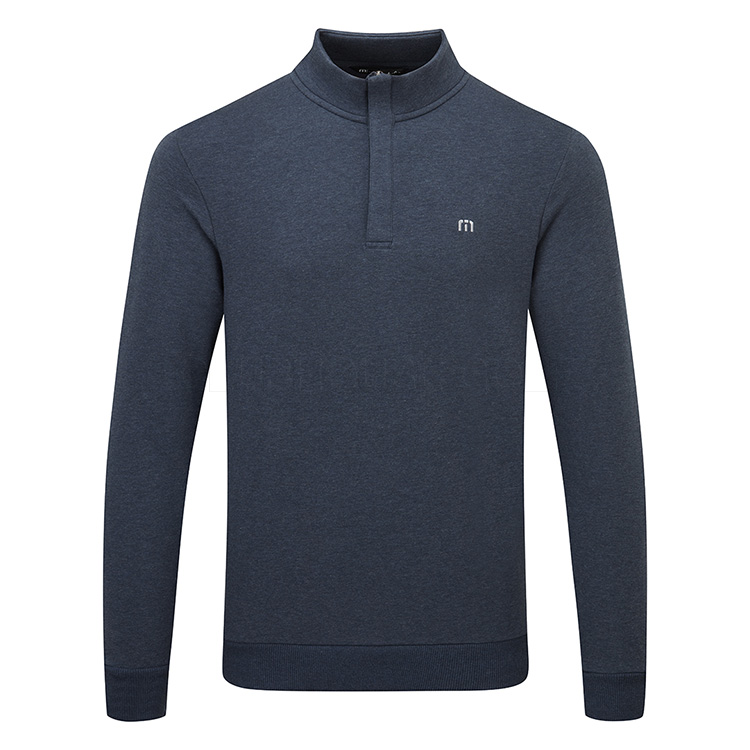 TravisMathew Cloud 2.0 1/4 Zip Golf Sweater Heather Blue