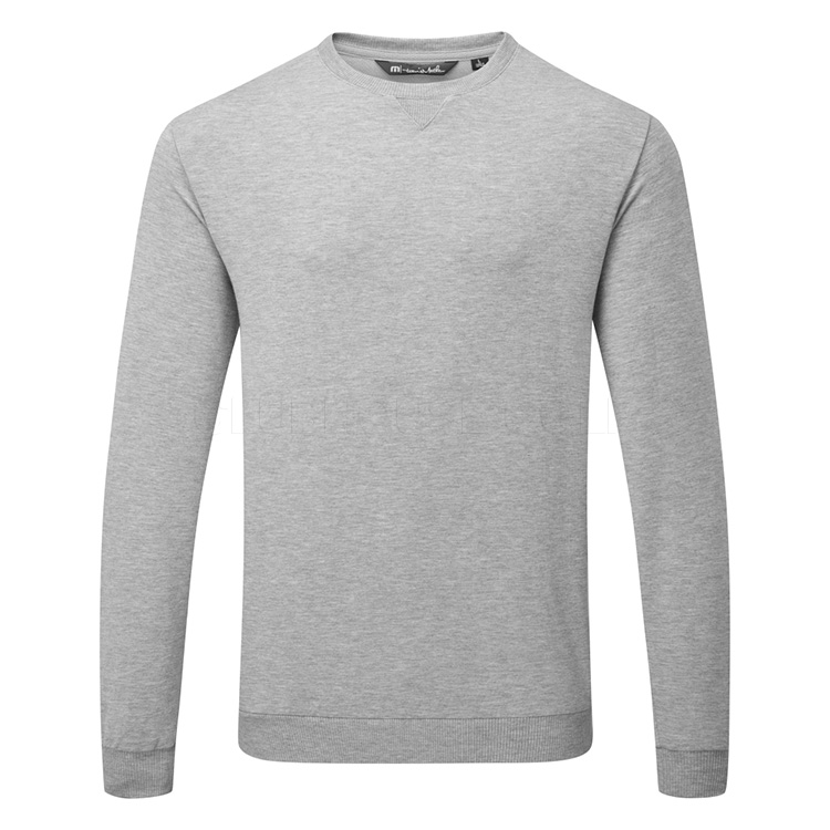 TravisMathew Amenities Crewneck Golf Sweater Heather Light Grey