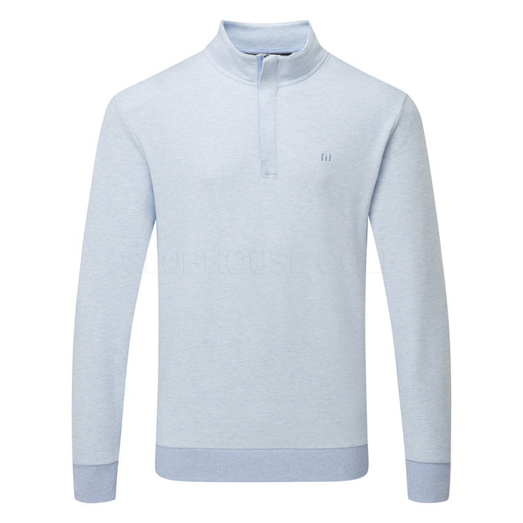 TravisMathew Cloud 2.0 1/4 Zip Golf Sweater Heather Kentucky Blue