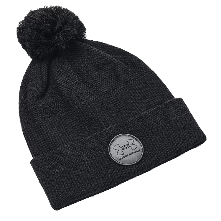 Under Armour Driver Pom Golf Beanie Black / Black