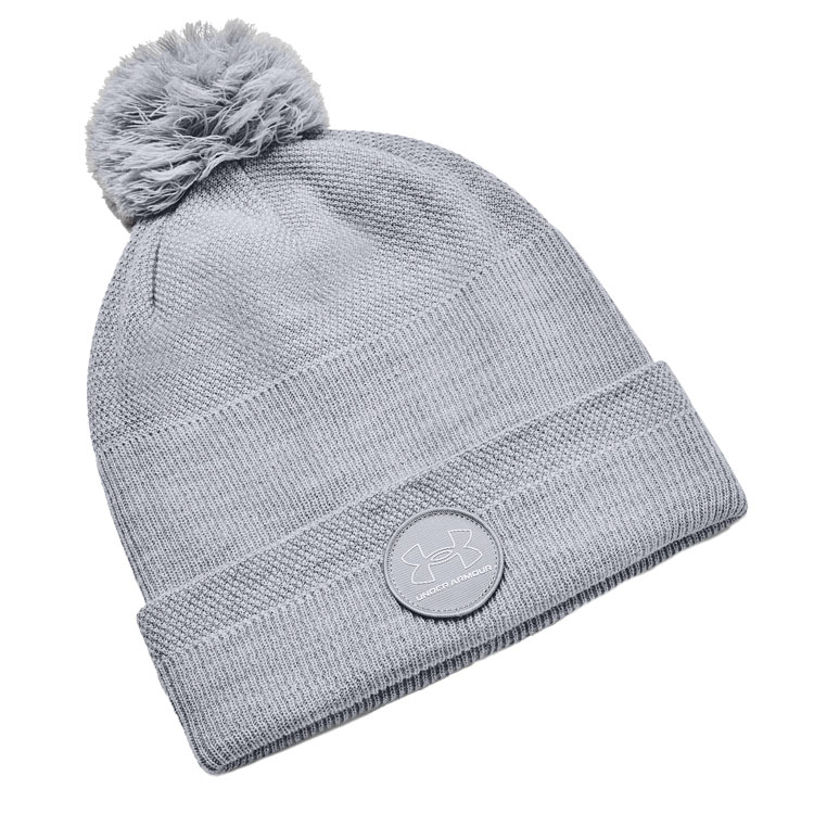 Under Armour Driver Pom Golf Beanie Steel / White