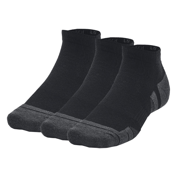 Under Armour Performance Tech Low Cut Golf Socks (3 Pack) Black / Jet Grey