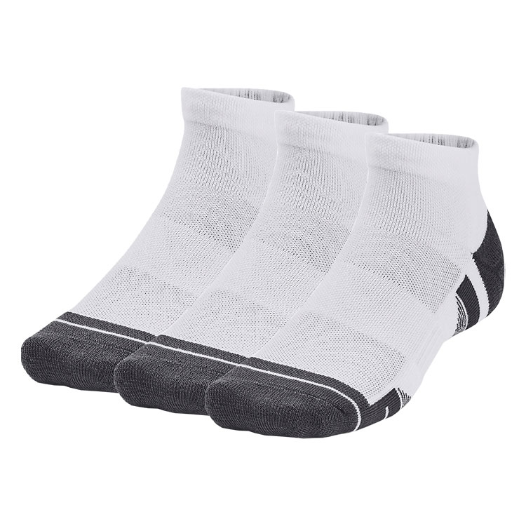 Under Armour Performance Tech Low Cut Golf Socks (3 Pack) White / Jet Grey