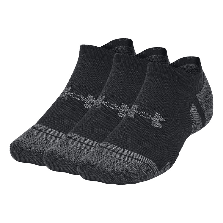 Under Armour Performance Tech No Show Golf Socks (3 Pack) Black / Jet Grey