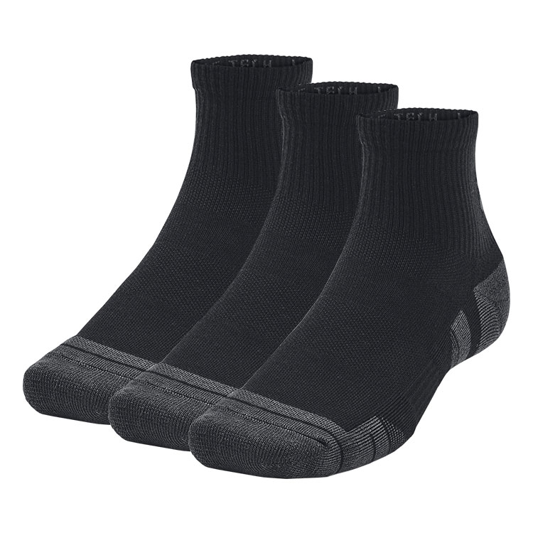 Under Armour Performance Tech Quarter Golf Socks (3 Pack) Black / Jet Grey