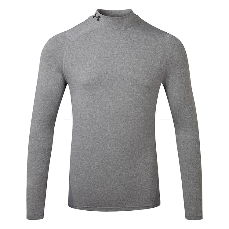 Under Armour ColdGear Armour Mock Fitted Golf Base Layer Charcoal Light Heather / Black