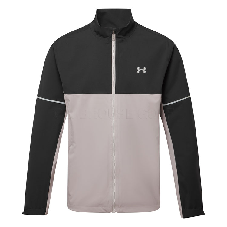 Under Armour Drive Rain Waterproof Golf Jacket Black / Tetra Grey / Metallic Silver