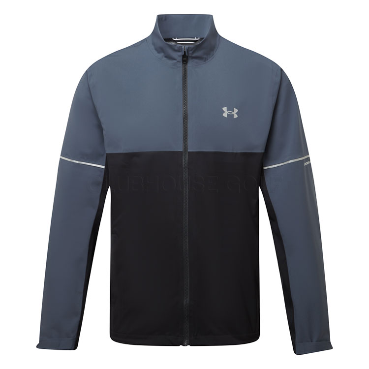 Under Armour Drive Rain Waterproof Golf Jacket Downpour Grey / Black / Metallic Silver