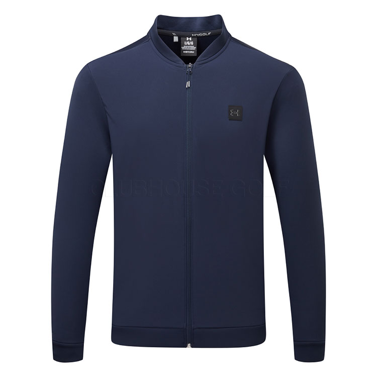 Under Armour Drive Pro Storm Hybrid FZ Full Zip Golf Sweater Midnight Navy / Metallic Silver
