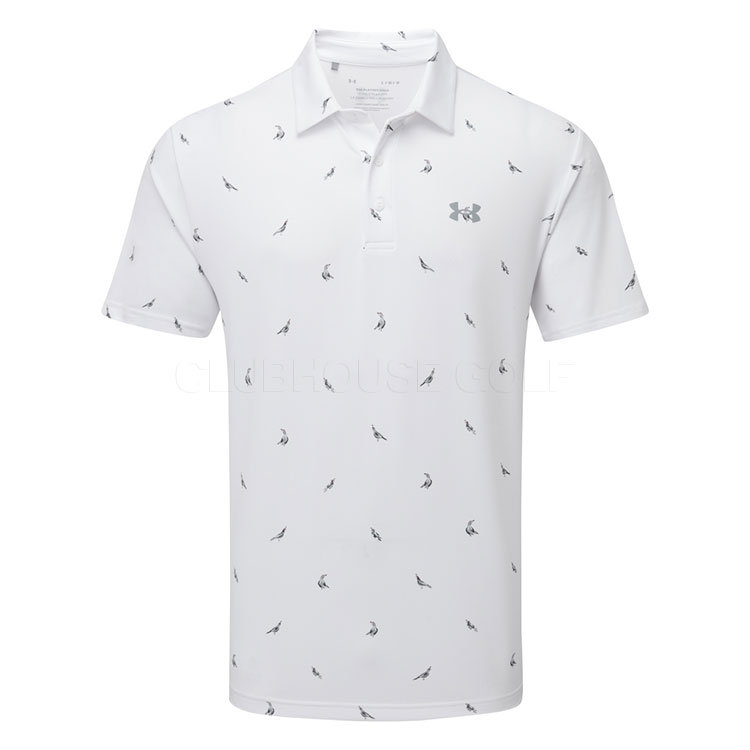 Under Armour Playoff 3.0 Quails Printed Golf Polo Shirt White / Steel