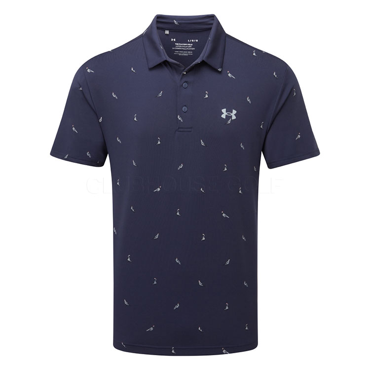 Under Armour Playoff 3.0 Quails Printed Golf Polo Shirt Midnight Navy / Steel