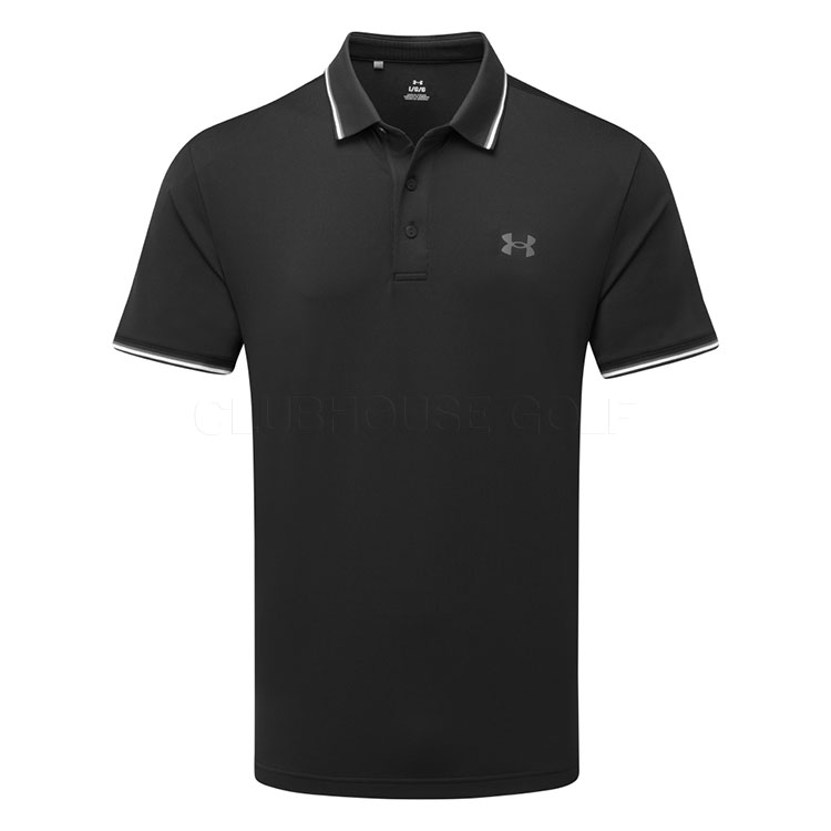 Under Armour Playoff 3.0 Rib Golf Polo Shirt Black / White / Castlerock