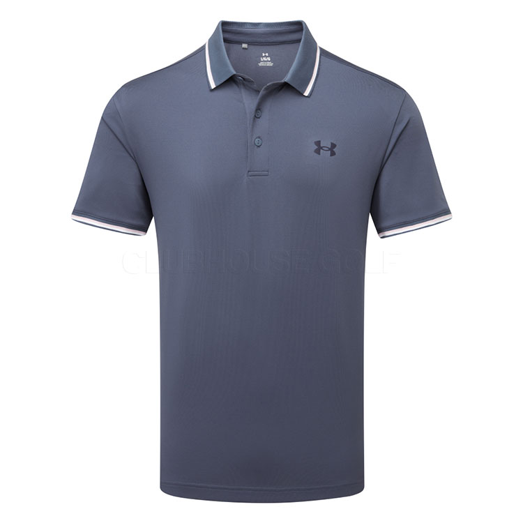 Under Armour Playoff 3.0 Rib Golf Polo Shirt Downpour Grey / Prime Pink / Midnight Navy