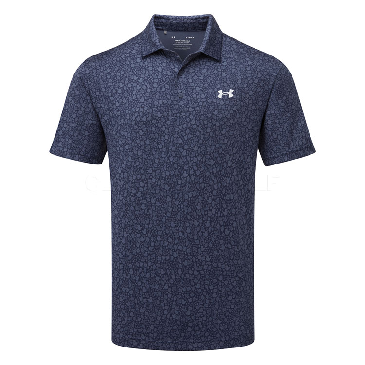 Under Armour Playoff 3.0 Squirrel Botanic Printed Golf Polo Shirt Midnight Navy / Downpour Grey / Halo Grey