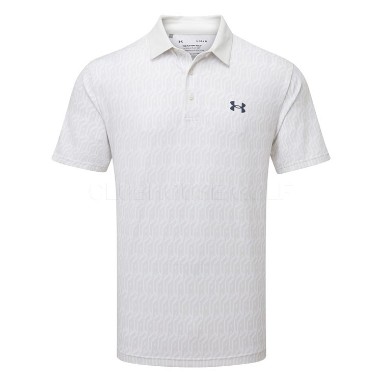 Under Armour Playoff 3.0 UA Club Cube Golf Polo Shirt White / White Clay / Downpour Grey