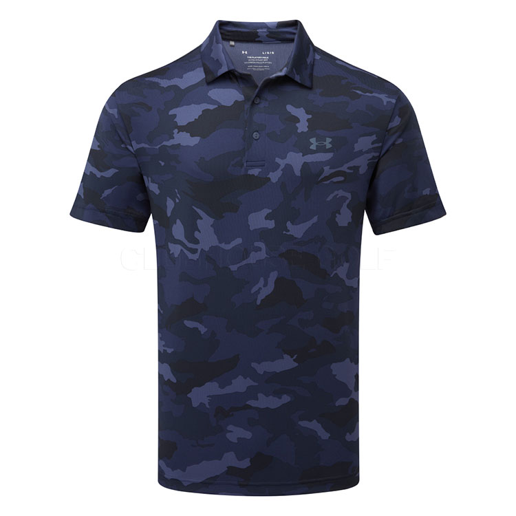 Under Armour Playoff 3.0 Woodland Ultra Printed Golf Polo Shirt Midnight Navy / Downpour Grey