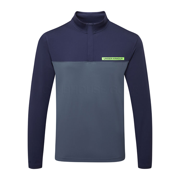 Under Armour T2G 1/4 Zip Golf Sweater Midnight Navy / Downpour Grey / Cyber Green