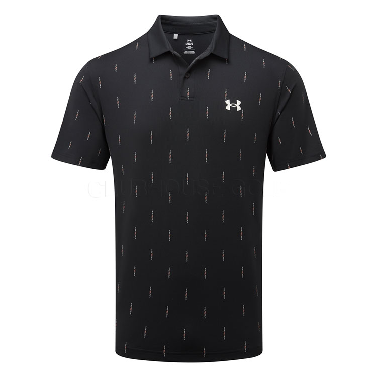 Under Armour T2G Deuces Dash Printed Golf Polo Shirt Black / Summit White